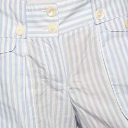 Dolce & Gabbana Blue & White Striped Cotton Shorts S
