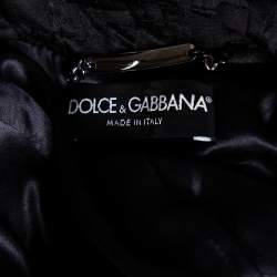 Pre Owned Dolce & Gabbana Black Jacquard & Embellished Button Front Cropped Jacket S