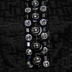 Pre Owned Dolce & Gabbana Black Jacquard & Embellished Button Front Cropped Jacket S