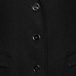 Pre Owned Dolce & Gabbana Black Wool & Cashmere Button Front Coat M