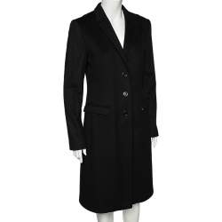 Pre Owned Dolce & Gabbana Black Wool & Cashmere Button Front Coat M