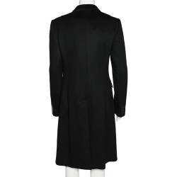 Pre Owned Dolce & Gabbana Black Wool & Cashmere Button Front Coat M