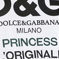 Pre Owned Dolce & Gabbana White Logo Printed Cotton T-Shirt M