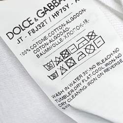 Pre Owned Dolce & Gabbana White Logo Printed Cotton T-Shirt M