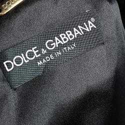 Pre Owned Dolce & Gabbana Black Silk Satin Ruffled Neck Bolero M