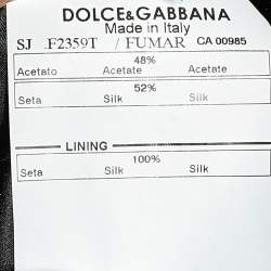 Pre Owned Dolce & Gabbana Black Silk Satin Ruffled Neck Bolero M