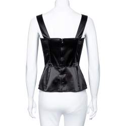 مملوكة مسبقًا كورسيه دولتشي أند غابانا ساتان أسود مقاس متوسط