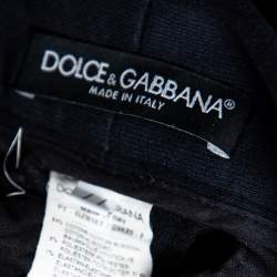 Pre Owned Dolce & Gabbana Navy Blue Cotton Biker Sweatpants M