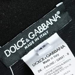 مملوكة مسبقًا Dolce & Gabbana Navy Blue Denim & Synthetic Paneled Logo Waist Band Detail Pencil Skirt M