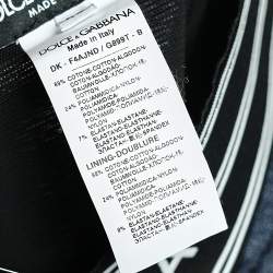 مملوكة مسبقًا Dolce & Gabbana Navy Blue Denim & Synthetic Paneled Logo Waist Band Detail Pencil Skirt M
