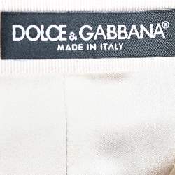 Pre Owned Dolce & Gabbana Pink Lurex And Tweed Button Detail Mini Skirt M