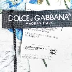 Pre Owned Dolce & Gabbana Floral Print Cotton Jacquard Cropped Pants M