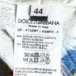 Pre Owned Dolce & Gabbana Floral Print Cotton Jacquard Cropped Pants M