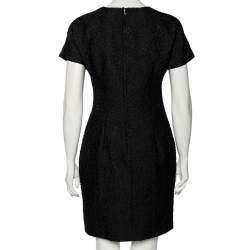Pre Owned Dolce & Gabbana Black Floral Embossed Jacquard Sheath Dress M