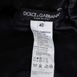 Pre Owned Dolce & Gabbana Black Floral Embossed Jacquard Sheath Dress M