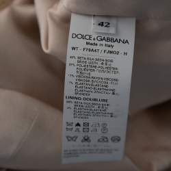 Pre Owned Dolce & Gabbana Dusky Pink Silk Brocade Button Front Waistcoat M