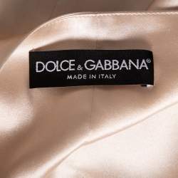 Pre Owned Dolce & Gabbana Dusky Pink Silk Brocade Button Front Waistcoat M