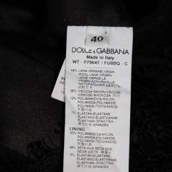 Pre Owned Dolce & Gabbana Black Wool & Lace Button Front Waistcoat S