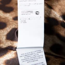 Pre Owned جيليه دولتشي أند غابانا صوف مطبوع نقشة الفهد وأسود أزرار أمامية مقاس صغير (سمول)