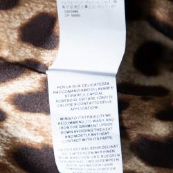 Pre Owned جيليه دولتشي أند غابانا صوف مطبوع نقشة الفهد وأسود أزرار أمامية مقاس صغير (سمول)