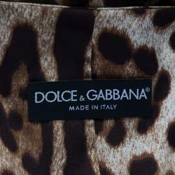 Pre Owned جيليه دولتشي أند غابانا صوف مطبوع نقشة الفهد وأسود أزرار أمامية مقاس صغير (سمول)