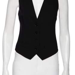 Pre Owned جيليه دولتشي أند غابانا صوف مطبوع نقشة الفهد وأسود أزرار أمامية مقاس صغير (سمول)