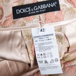Pre Owned شورت دولتشي أند غابانا بروكاد مورد وردي مقاس وسط (ميديوم)