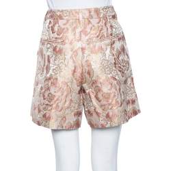 Pre Owned شورت دولتشي أند غابانا بروكاد مورد وردي مقاس وسط (ميديوم)