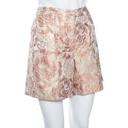 Pre Owned شورت دولتشي أند غابانا بروكاد مورد وردي مقاس وسط (ميديوم)