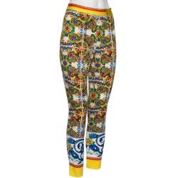 Dolce & Gabbana Multicolor Majolica Print Tapered Pants M