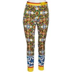 Dolce & Gabbana Multicolor Majolica Print Tapered Pants M