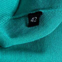 Pre Owned Dolce & Gabbana Blue Silk Knit Top M