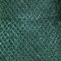 Pre Owned Dolce & Gabbana Green Metallic Jacquard Long Sleeve Midi Dress M