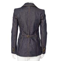 Pre Owned Dolce & Gabbana Vintage Blue Denim Single Breasted Blazer S