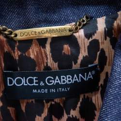 Pre Owned Dolce & Gabbana Vintage Blue Denim Single Breasted Blazer S