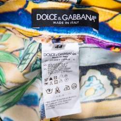 Pre Owned Dolce & Gabbana Multicolored Floral Print Silk Trousers M