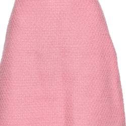 Pre Owned Gucci Pink Tweed A-Line Mini Skirt M