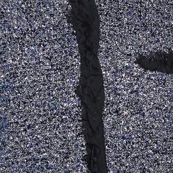 Pre Owned Dolce & Gabbana Navy Blue Lurex Tweed Button Front Jacket L