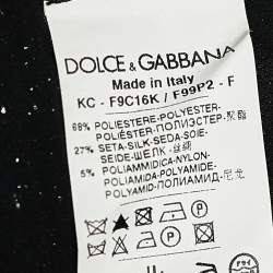 Pre Owned Dolce & Gabbana Navy Blue Lurex Tweed Button Front Jacket L