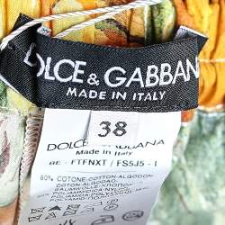 Pre Owned Dolce & Gabbana Multicolor Cotton Lace Trim Elasticized Shorts S