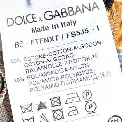 Pre Owned Dolce & Gabbana Multicolor Cotton Lace Trim Elasticized Shorts S