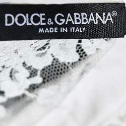 Pre Owned توب دولتشي أند غابانا دانتيل وحرير متعدد الألوان قصات بأزرار مقاس صغير - سمول