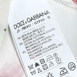 Pre Owned توب دولتشي أند غابانا دانتيل وحرير متعدد الألوان قصات بأزرار مقاس صغير - سمول