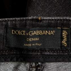 Pre Owned بنطلون جينز دولتشي & غابانا  بريتي فيتقصير دينم رصاصي مقاس صغير - سمول