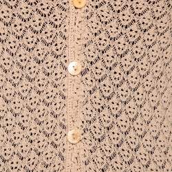 مملوكة مسبقًا Dolce & Gabbana Beige Patterned Knit Button Front Cardigan M