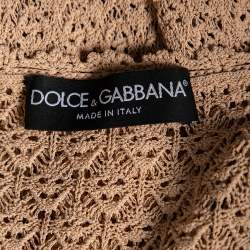 مملوكة مسبقًا Dolce & Gabbana Beige Patterned Knit Button Front Cardigan M