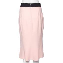 Pre Owned Dolce & Gabbana Pink Crepe High Waisted Slip Skirt M