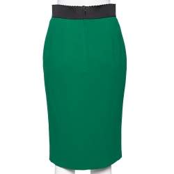 مملوكة مسبقًا Dolce & Gabbana Green Crepe Knee Length Skirt S