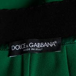 مملوكة مسبقًا Dolce & Gabbana Green Crepe Knee Length Skirt S