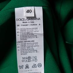 مملوكة مسبقًا Dolce & Gabbana Green Crepe Knee Length Skirt S